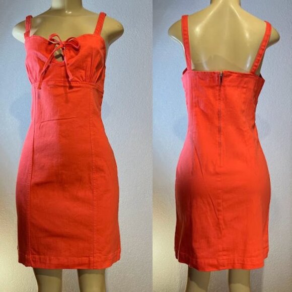 Gianni Bini Orange Denim Casual Dress - Picture 3 of 4